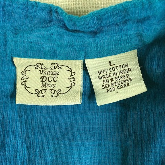 Vintage DCC Missy Tank Top Womens Size Large Ruffle V-Neck Lightweight - Picture 6 of 6